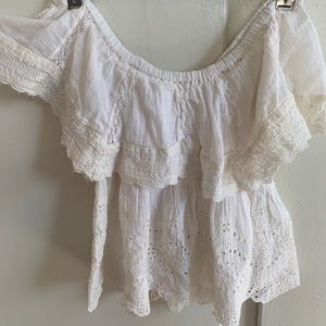 White lace- off the shoulder top.